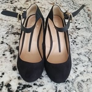 Black wedge heels. Practically new